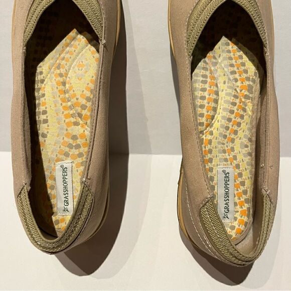 Women's Grasshoppers Light Tan Espadrilles Wedge Shoes Size 9M Cork Heels - Picture 4 of 9